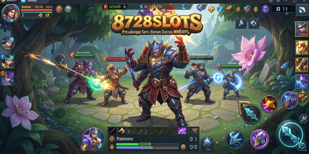 Screenshot gameplay 8728SLOTS menampilkan petualangan seru dalam dunia MMORPG.