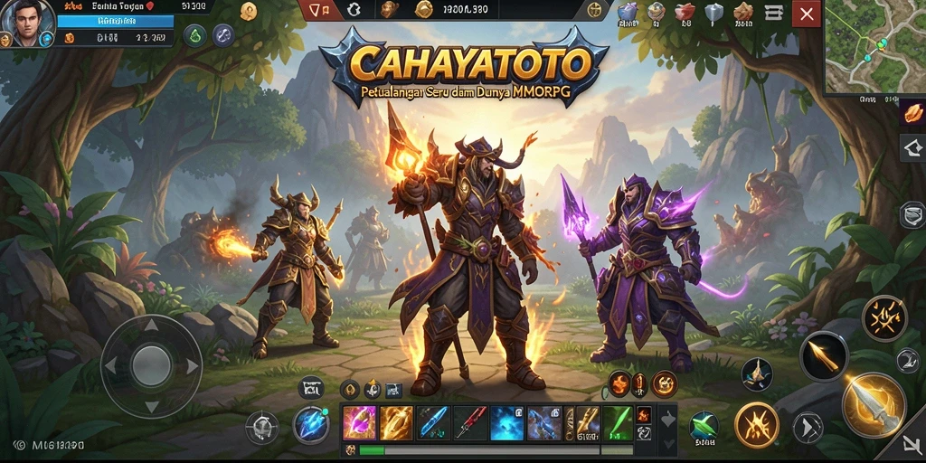 Screenshot utama CAHAYATOTO menampilkan aksi seru dalam pertempuran MMORPG.