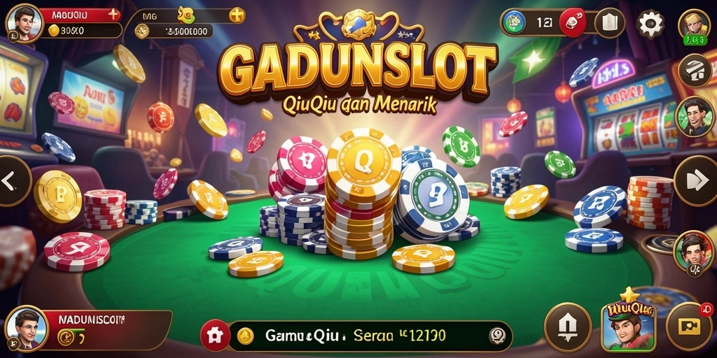 Screenshot GADUNSLOT menampilkan gameplay QiuQiu yang seru.
