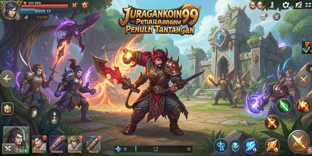 Screenshot gameplay JURAGANKOIN99 menampilkan aksi petualangan MMORPG yang seru.