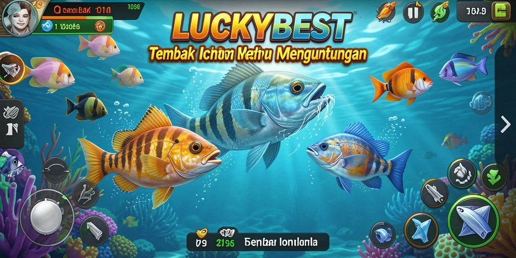 Tampilan gameplay LUCKYBEST yang seru dan menarik saat menembak ikan.