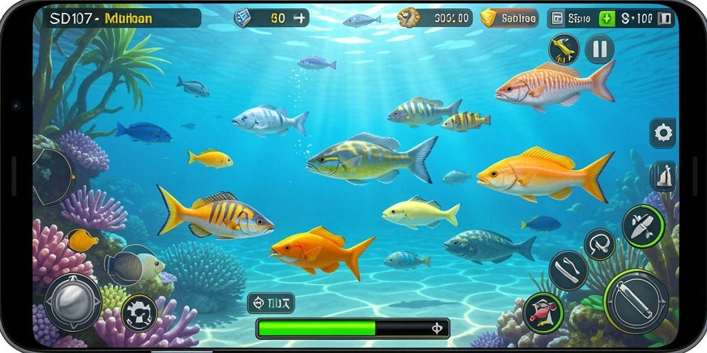 Tampilan gameplay menarik dari SD107, permainan Tembak Ikan yang seru.